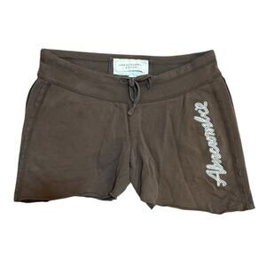 Y2K Abercrombie & Fitch Brown Fleece Sweat Shorts Womens Medium Preppy Sporty
